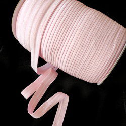 Косая бейка эласт. гл. 15 мм "Бледно- розовый"