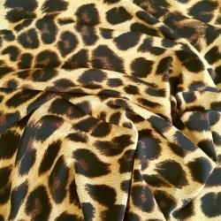 Шифон премиум с принтом коричневый "Леопард"