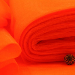 Фатин средней жесткости "Яркий оранжевый" отрез 1.32 м